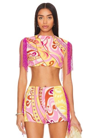 Agua Bendita x REVOLVE Candy Crop Top in 70s Multi from Revolve.com | Revolve Clothing (Global)