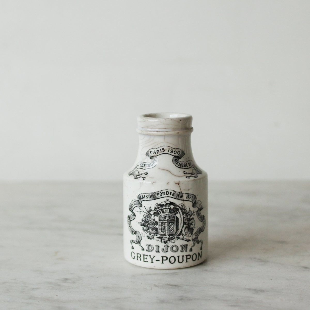 Imprinted Ironstone Mustard Pot | Elsie Green US