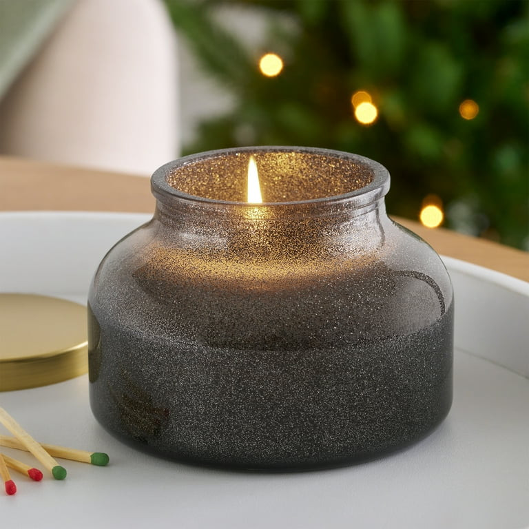 Better Homes & Gardens 1-Wick Holiday Scented Glitter Jar Candle, Suede and Cedar, 12oz. | Walmart (US)