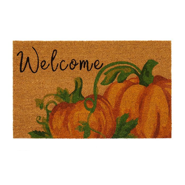Farmhouse Living Welcome Pumpkin Coir Doormat - 18" x 30" - Natural - Elrene Home Fashions | Target
