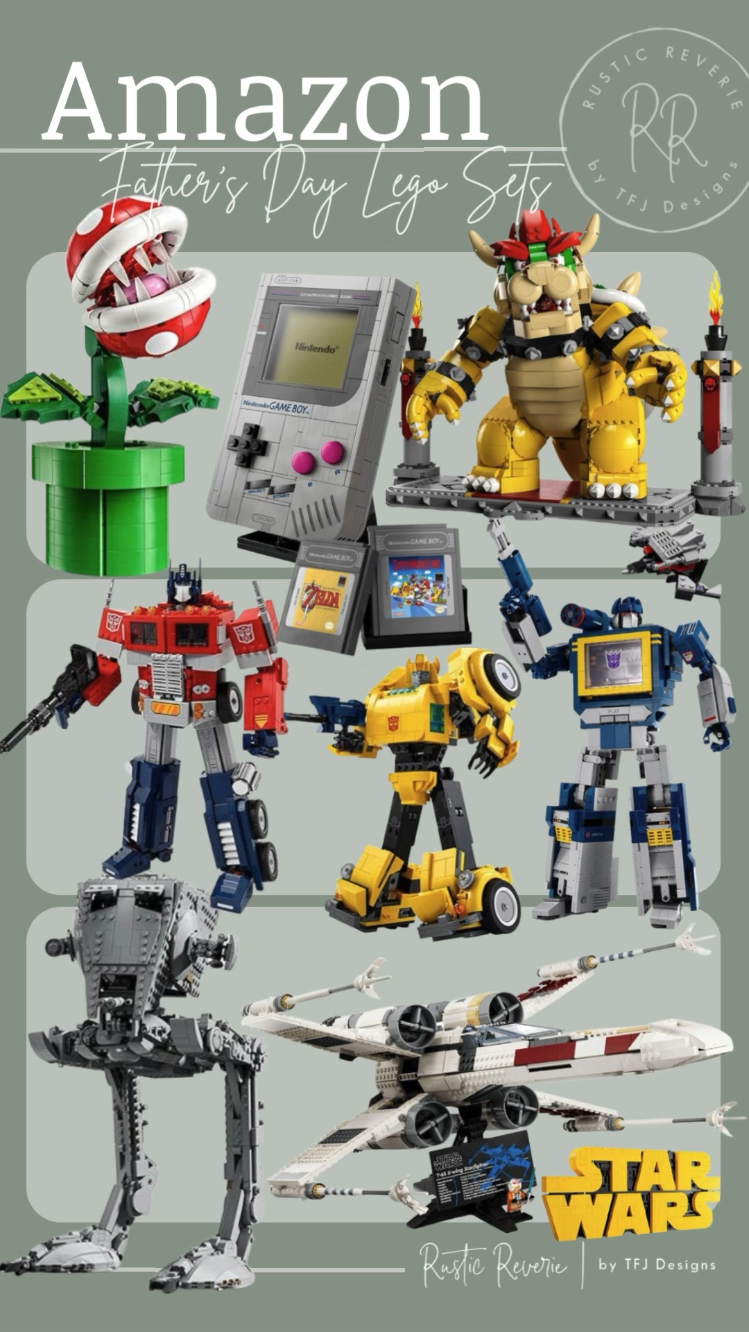 I’ve rounded up some LEGO sets that are perfect for FATHER’S DAY! It’s easy to find a set that will fit in your budget too. 🖤 

amazon creator favorites prime shipping mario nintendo bowser transformers optimus prime bumble bee star wars dad gift under $50 $100 fortnite

#LTKSaleAlert #LTKMens