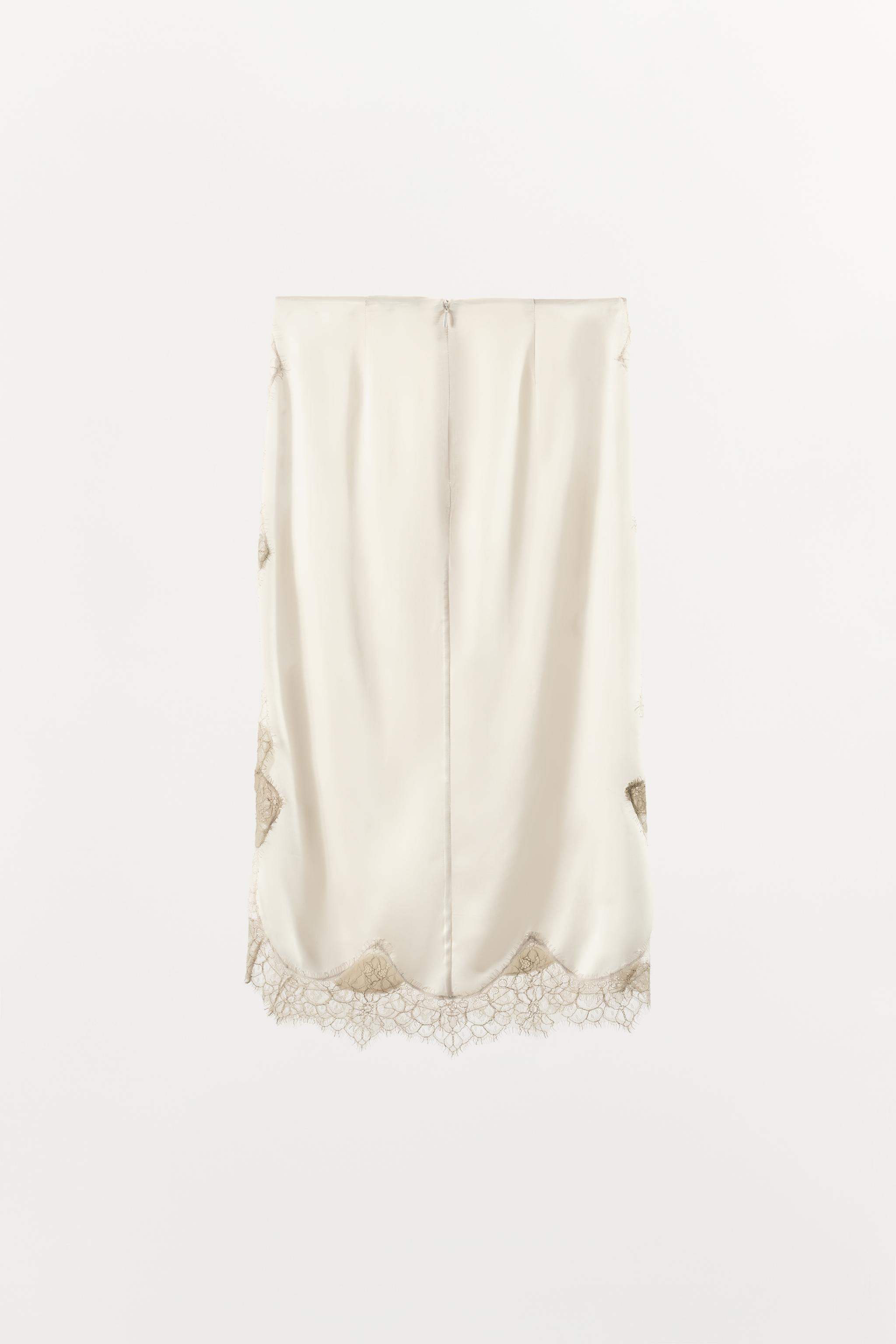 SATIN SKIRT WITH LACE | Zara UK