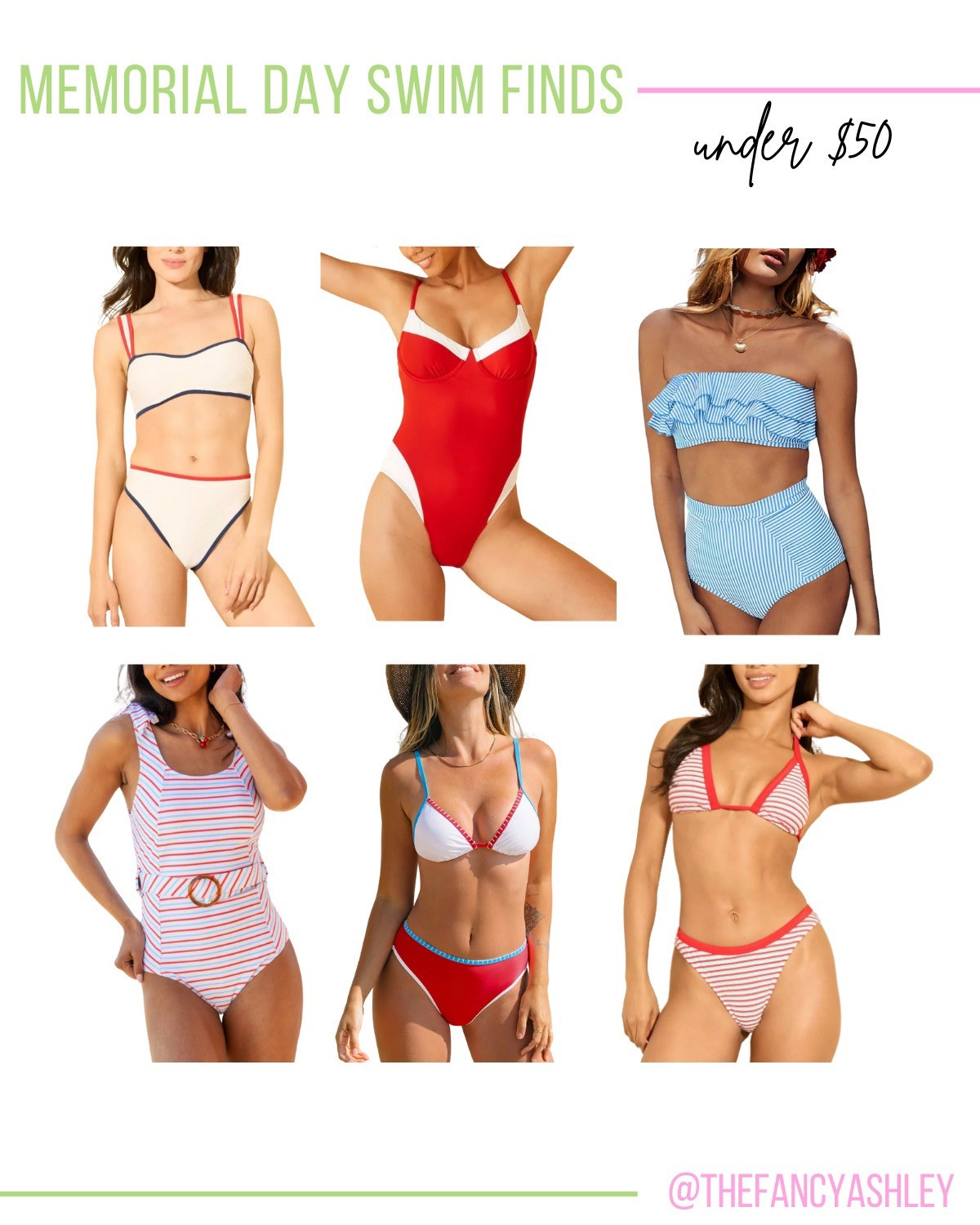 Rounded up some seriously cute Memorial Day swim finds, ALL under $50! I'm totally obsessed with these red, white, and blue options—they're perfectly patriotic and poolside fab! 

#LTKFindsUnder50 #LTKSwim #LTKSeasonal
