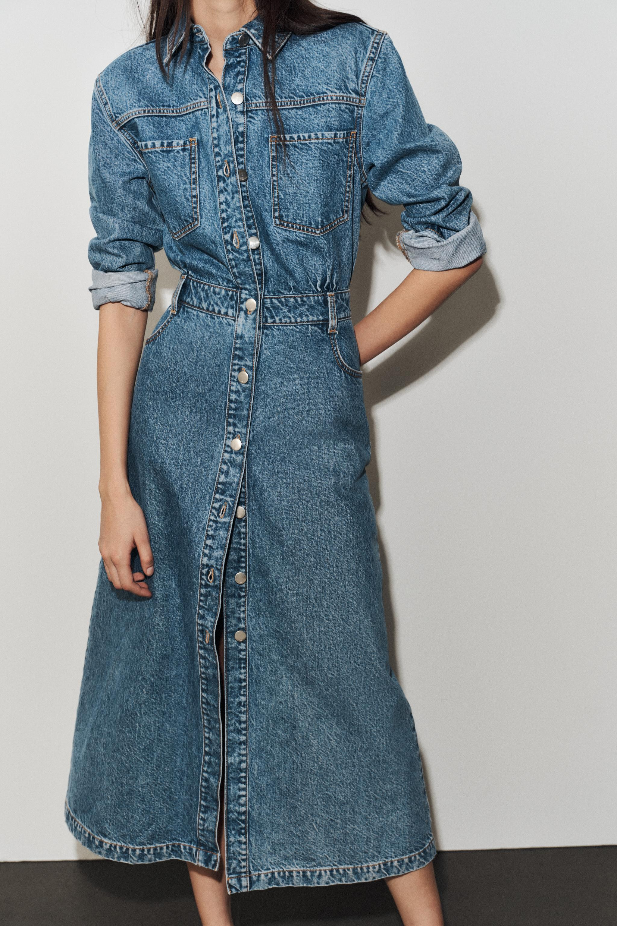 Z1975 DENIM MIDI DRESS | Zara US