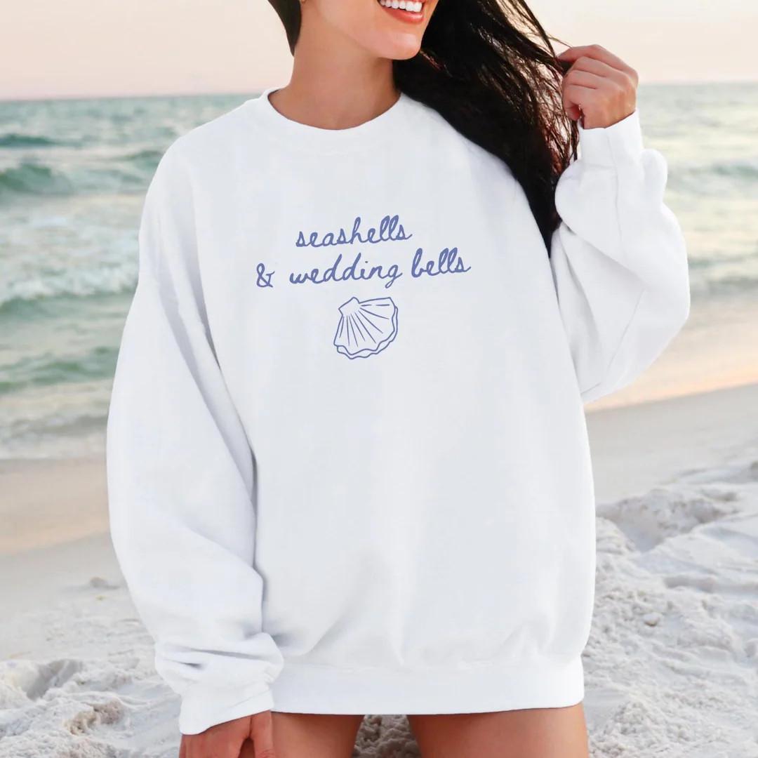 Seashells And Wedding Bells Bachelorette Sweatshirt Last Splash Beach Bachelorette Shirt Coastal ... | Etsy (US)