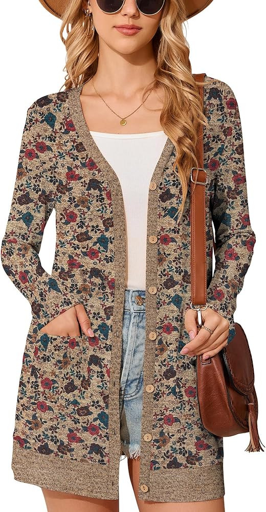 Cardigan Sweaters for Women Lightweight Cardigan for Women Open Front Outwear with Pockets Casual... | Amazon (US)