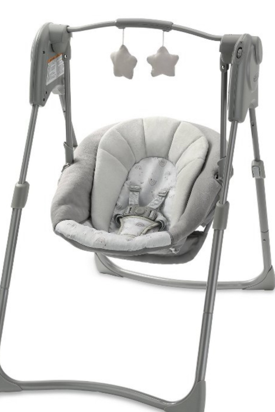 We loved this swing. It’s simple. Swings only in one direction. Battery operated and pretty light  so you can carry it around and don’t have to worry about a plug. 