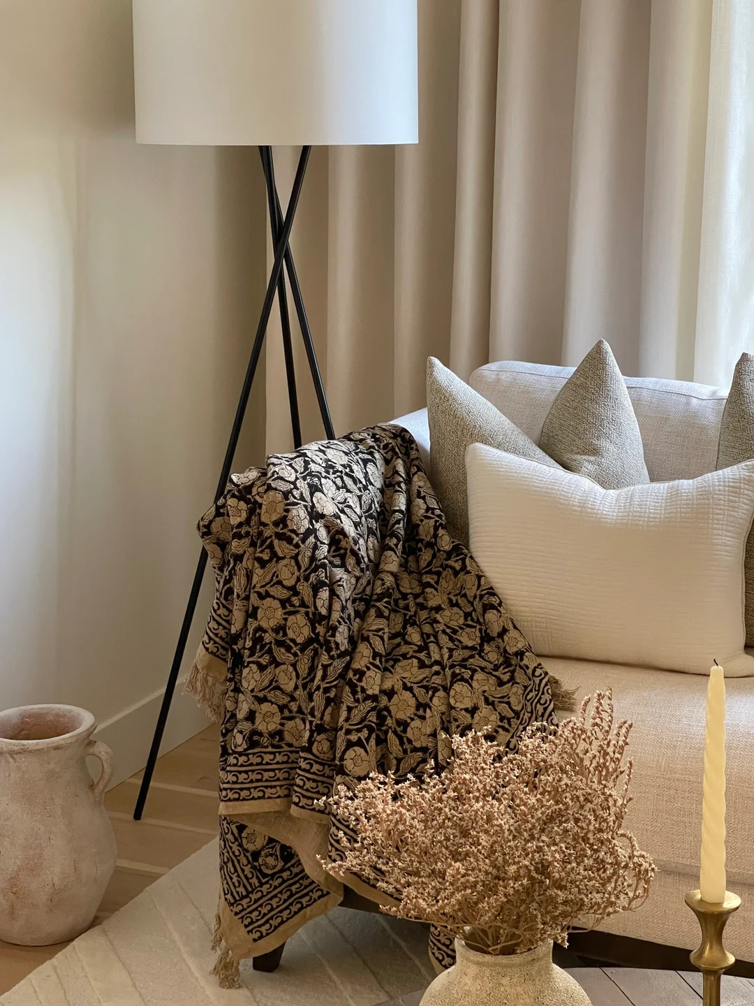 Boho Indian Mud Cloth Throw Blanket With Tassels Hand Loomed - Etsy | Etsy (US)