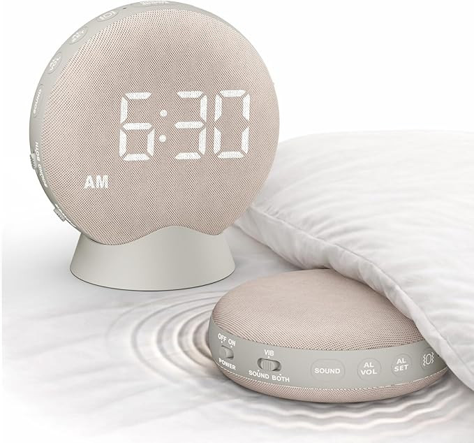 SolaceRise Super Loud Alarm Clock for Heavy Sleepers: Vibrating Digital Auto-Dim Clock with Bed S... | Amazon (US)