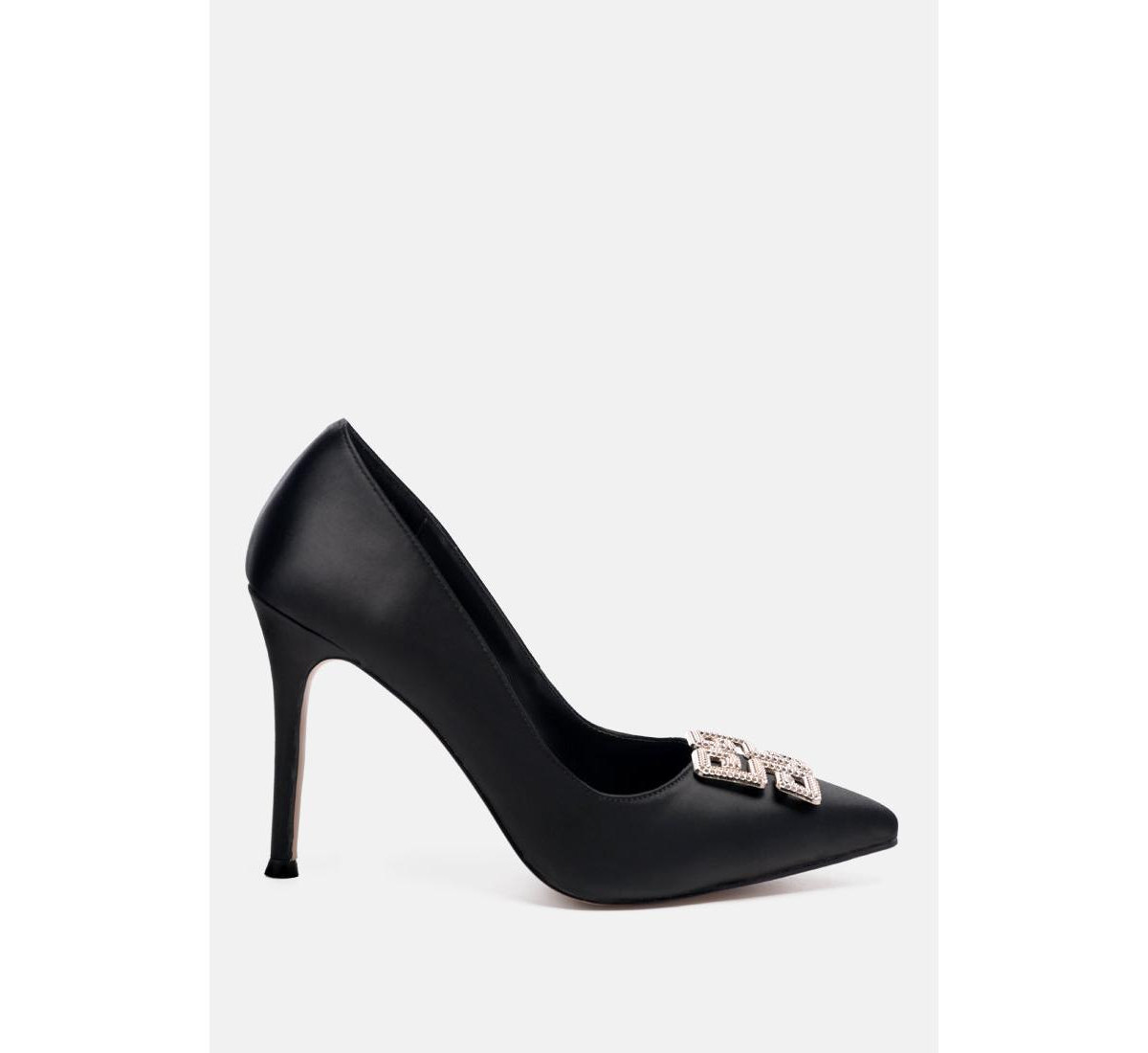 prisca high heel brooch detail pumps - Black | Macy's