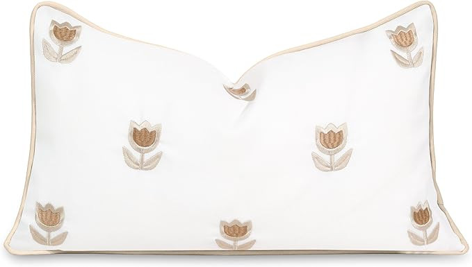 Hofdeco Premium Coastal Patio Indoor Outdoor Lumbar Pillow Cover Only, 12"x20" Water Repellent fo... | Amazon (US)