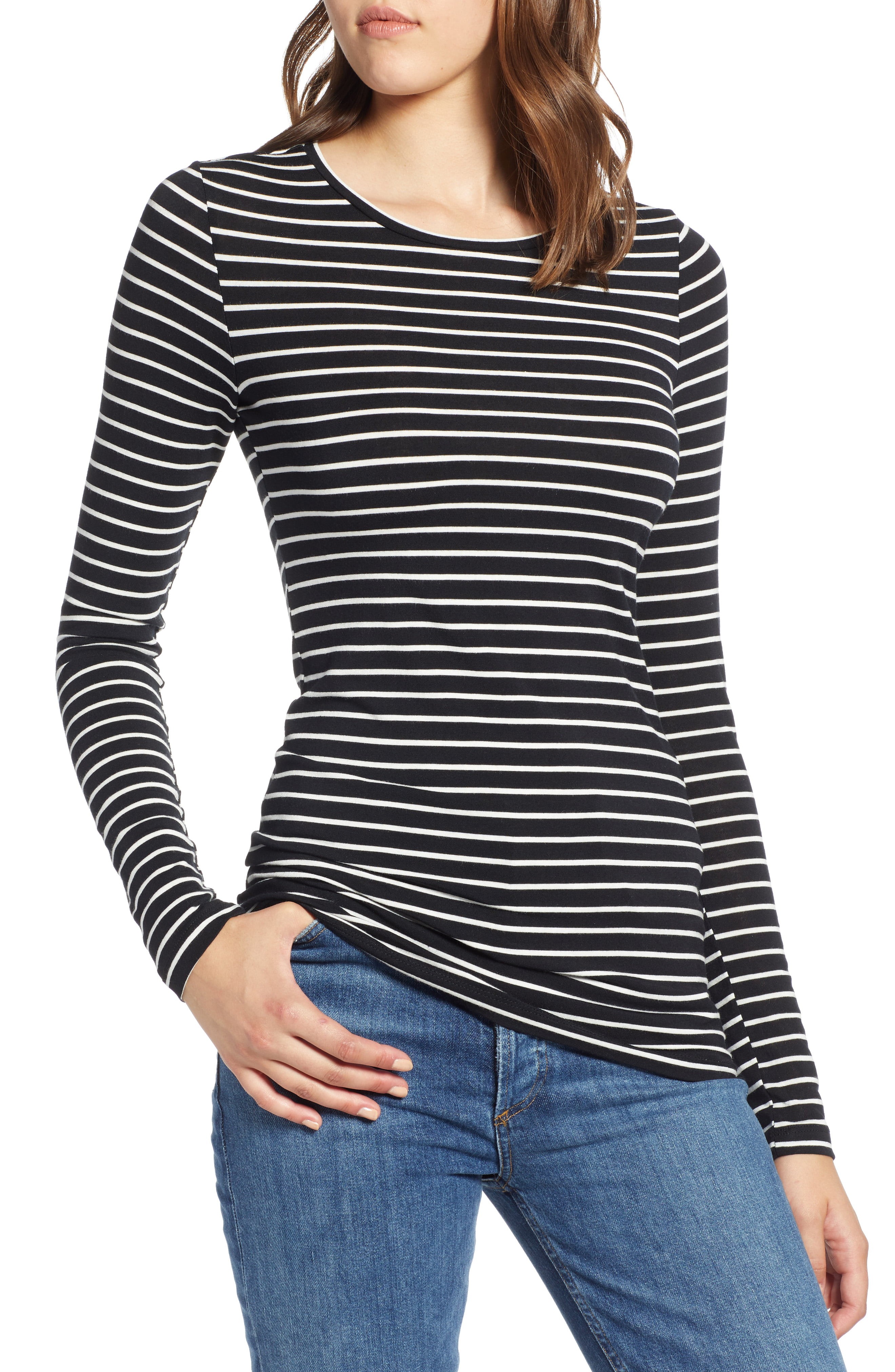 Halogen® Long Sleeve Modal Blend Tee (Regular & Petite) | Nordstrom