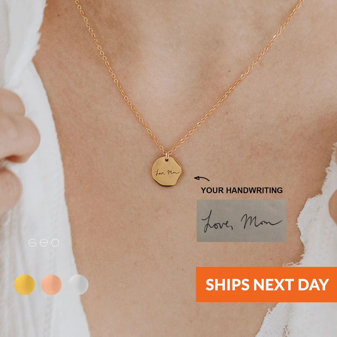 Actual Handwriting Necklace Memorial Personalized Gift Signature Remembrance Sign Jewelry Custom ... | Etsy (US)