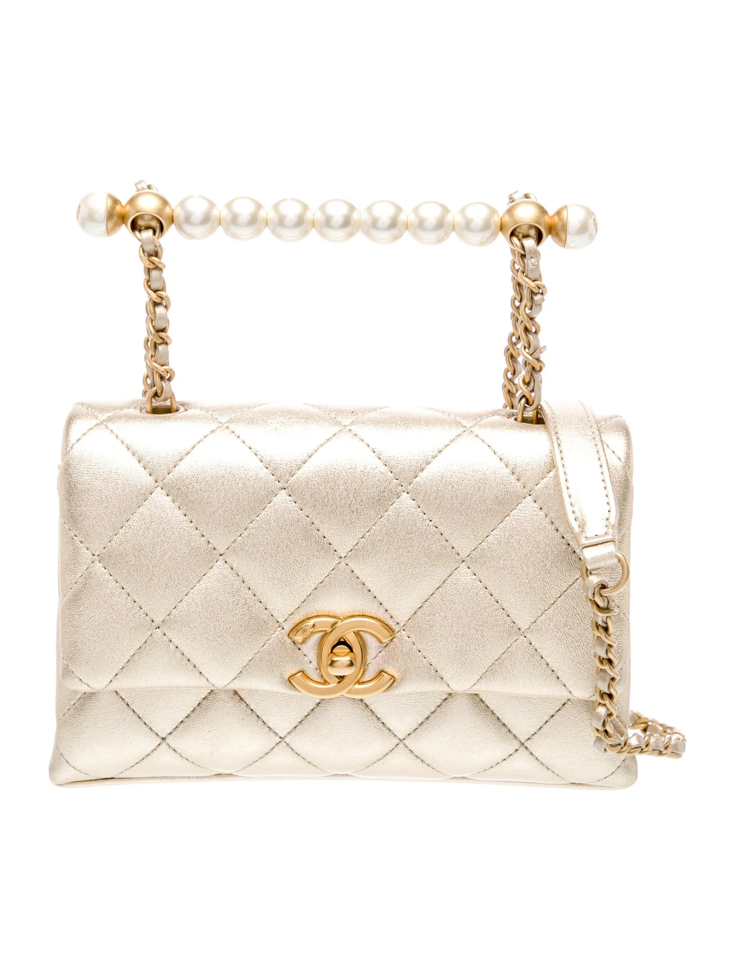 Chanel 2024 Chic Pearls Mini Flap Bag - Gold Shoulder Bags, Handbags - CHA1380936 | The RealReal | The RealReal