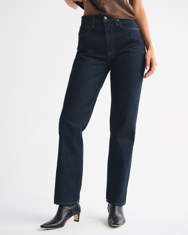 Women's Curve Love Ultra High Rise 90s Straight Jean | Women's Bottoms | Abercrombie.com | Abercrombie & Fitch (US)