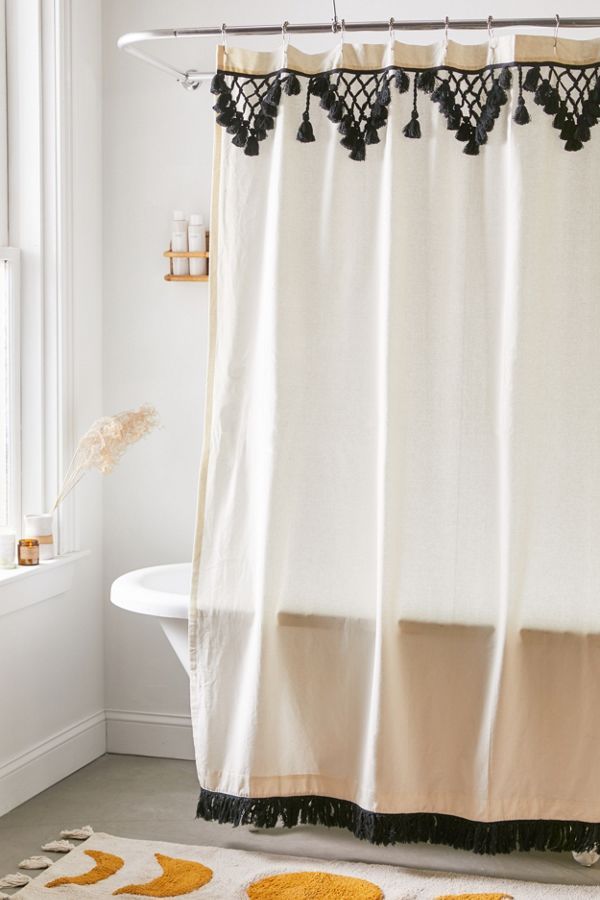 Topanga Fringe Shower Curtain | Urban Outfitters (US and RoW)