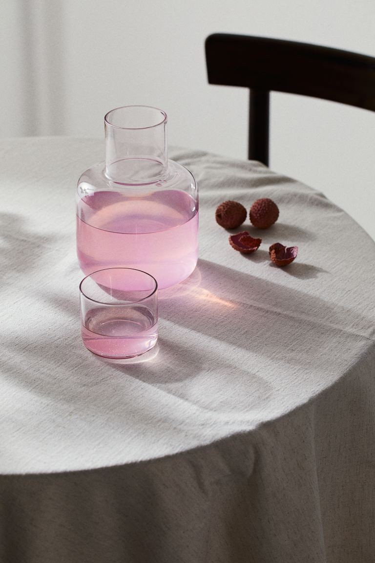 Bedside carafe and glass - Light pink - Home All | H&M GB | H&M (UK, MY, IN, SG, PH, TW, HK)