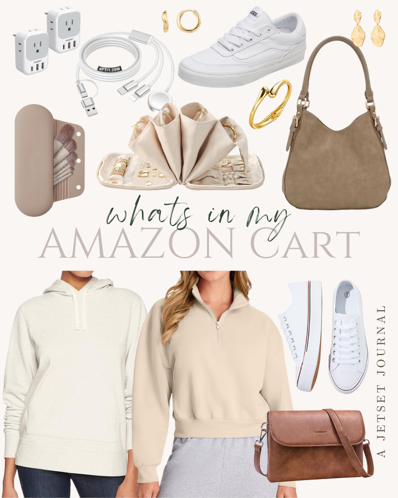 Loved last week’s awesome finds? Check out What’s in My Amazon Cart this week for more! I found Amazon Essentials and Hanes pullovers that are perfect for layering and everyday outfits. Also featured are FRACORA canvas sneakers, Vans low-top sneakers, PAVOI wavy huggie hoop earrings, and a Lolalet jewelry organizer. Plus, more Amazon fashion finds, casual outfits, sneakers, accessories, jewelry, and everyday essentials! 

 #LTKSeasonal #LTKSaleAlert #LTKTravel