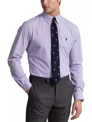 Ralph Lauren Striped Long Sleeved Shirt, Lavender/White | John Lewis (UK)