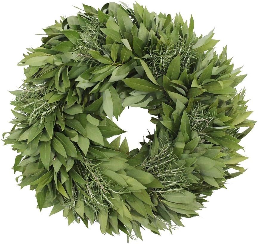 McFadden Farm Fresh Bay Leaf Wreath with Rosemary | Amazon (US)