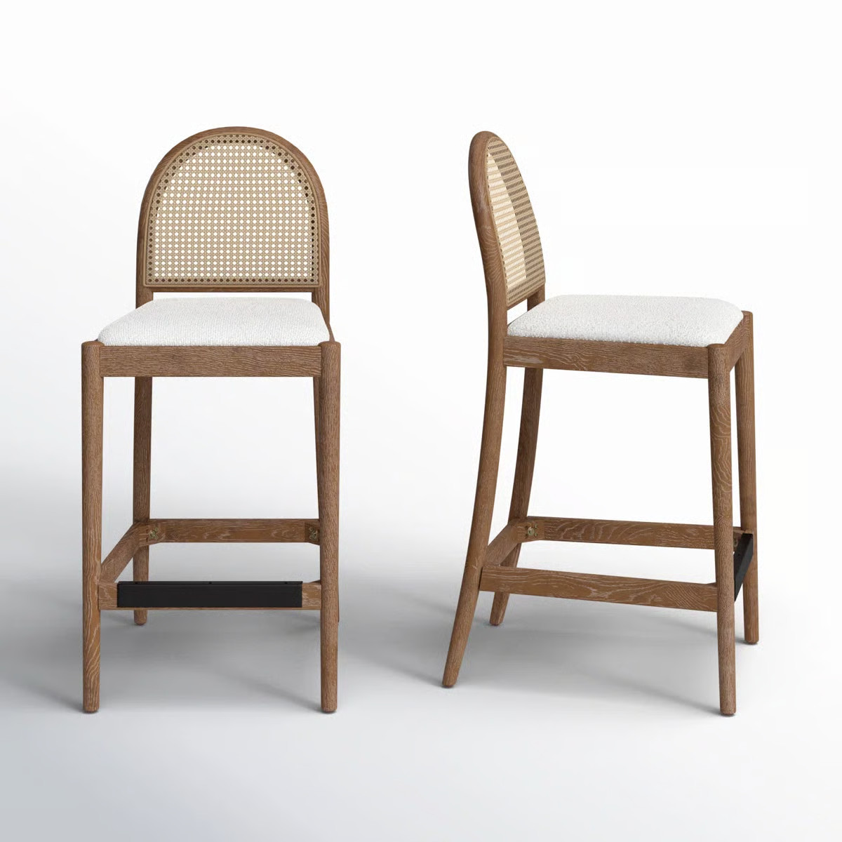 Cossette Upholstered Counter Stool with Solid Wood Frame (Set of 2) | Wayfair North America