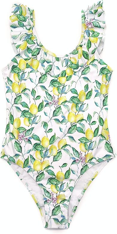 SHEKINI Girls Scoop Neck Bathing Suits Ruffle One Piece Swimsuits Cute Beach Sport Swimwear | Amazon (US)