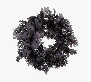 Halloween Black Oak Leaf Wreath &amp; Garland | Pottery Barn (US)