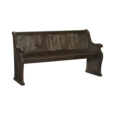 Antique Brown Wood Church Pew Bench, Brown, 67W x 24.5D 36H | Kirkland's Home | Kirklands