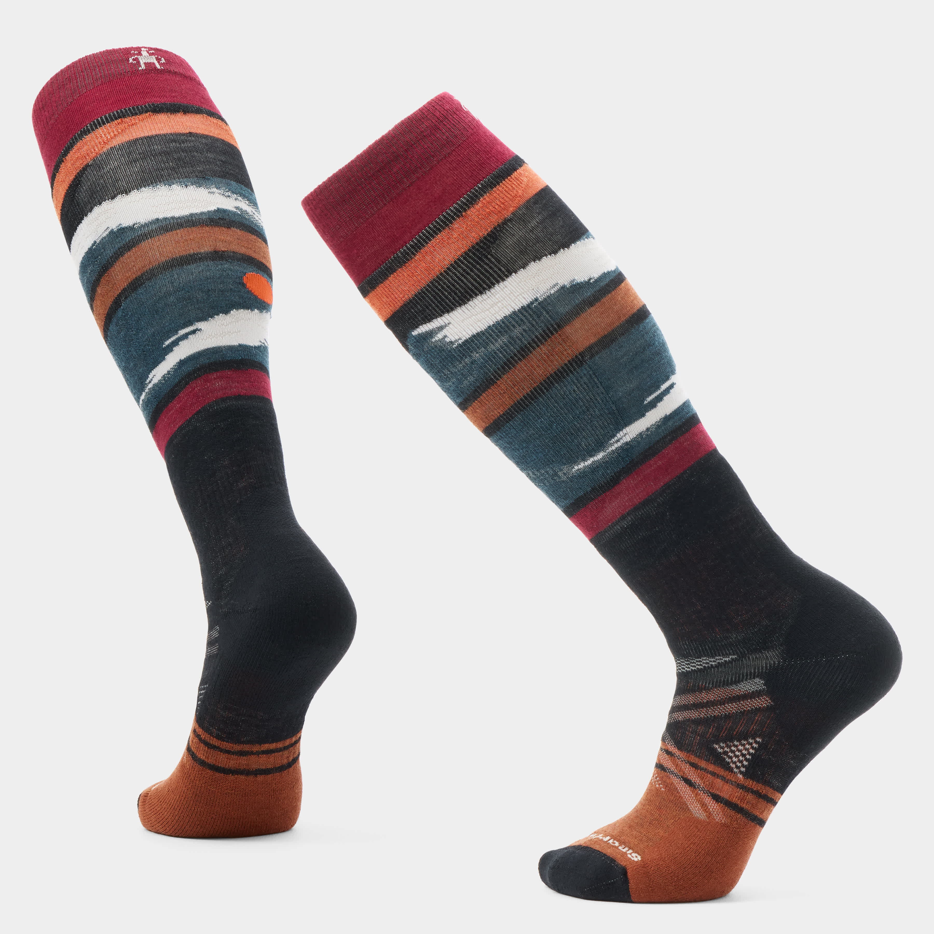 Smartwool Ski Midnight Ski Pattern Over The Calf Socks in Black | Size: Large | Smartwool US