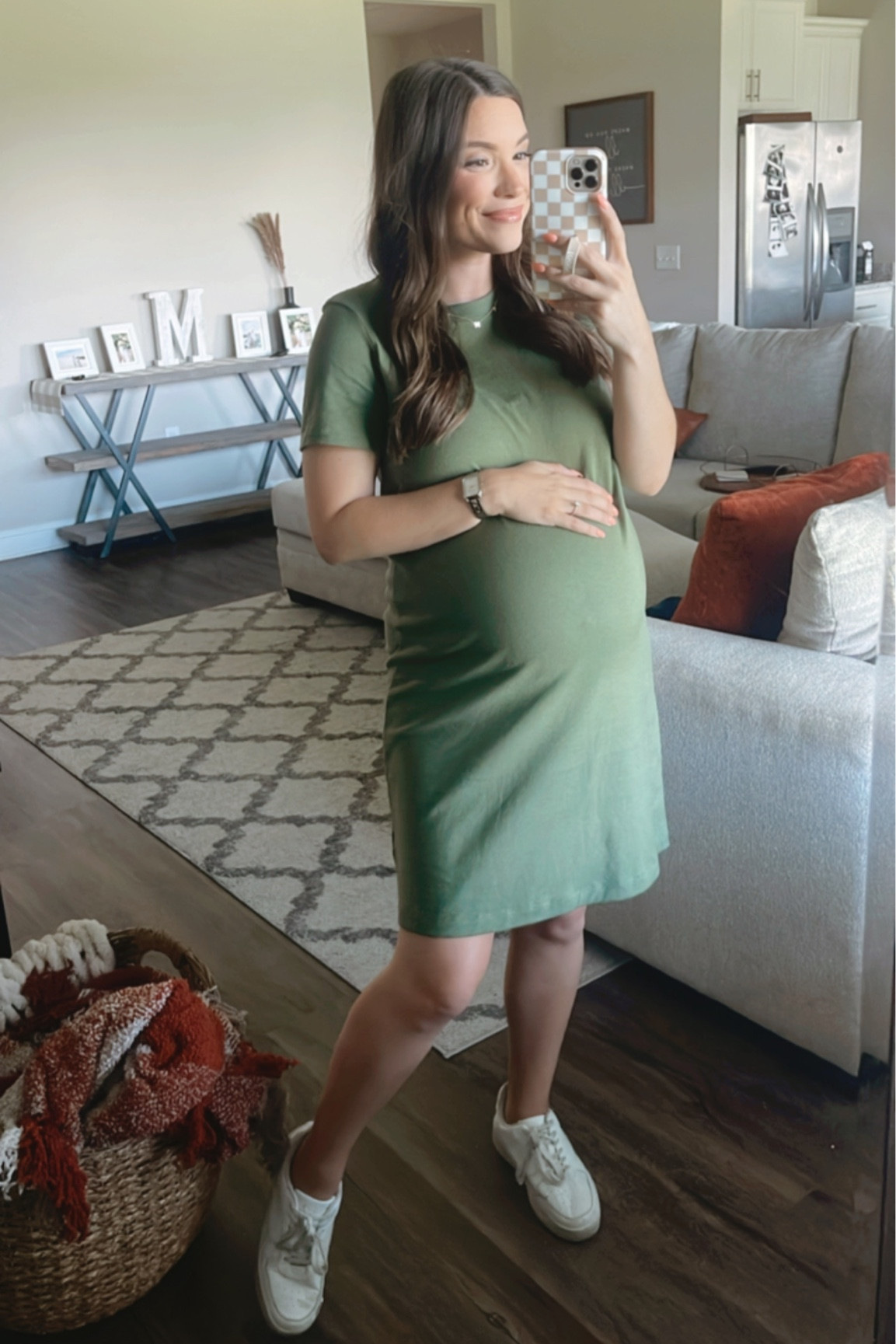 Wearing size small - 35 weeks pregnant! We love a bump friendly tshirt dress 👏🏼 

#LTKbump #LTKFind #LTKunder100