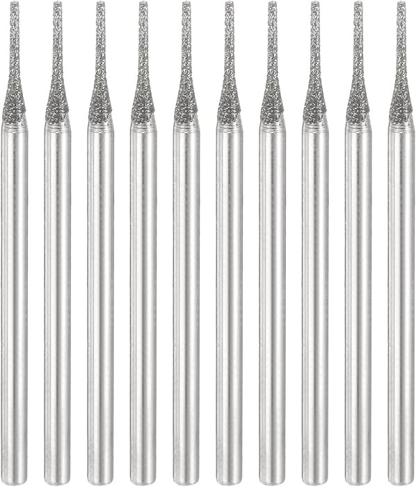 HARFINGTON 10pcs 80 Grits Diamond Hole Saw Cylindrical Head Grinding Drill Bits 1mm Cylinder Head... | Amazon (US)