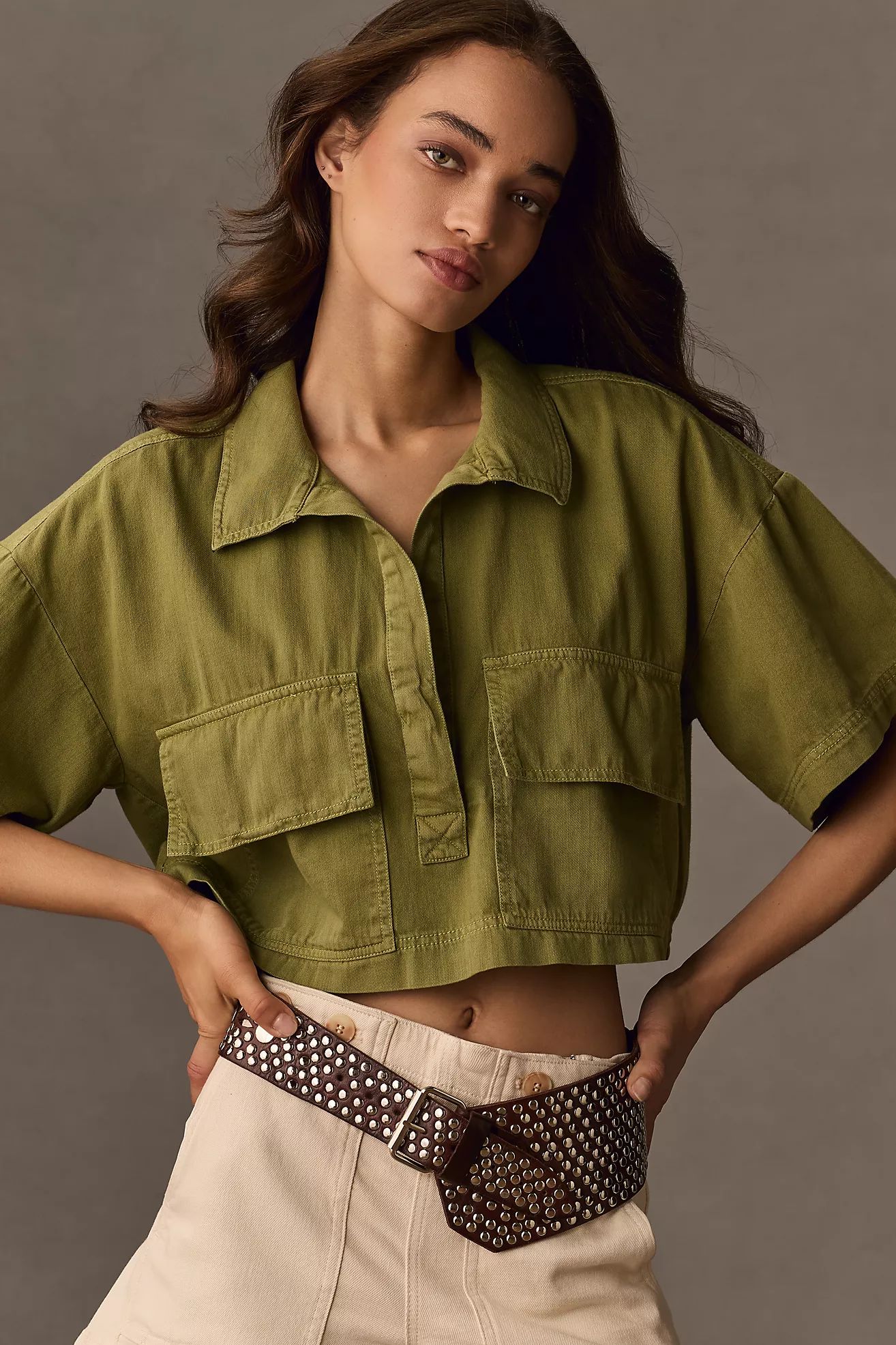 Pilcro Short-Sleeve Cropped Tee | Anthropologie (US)