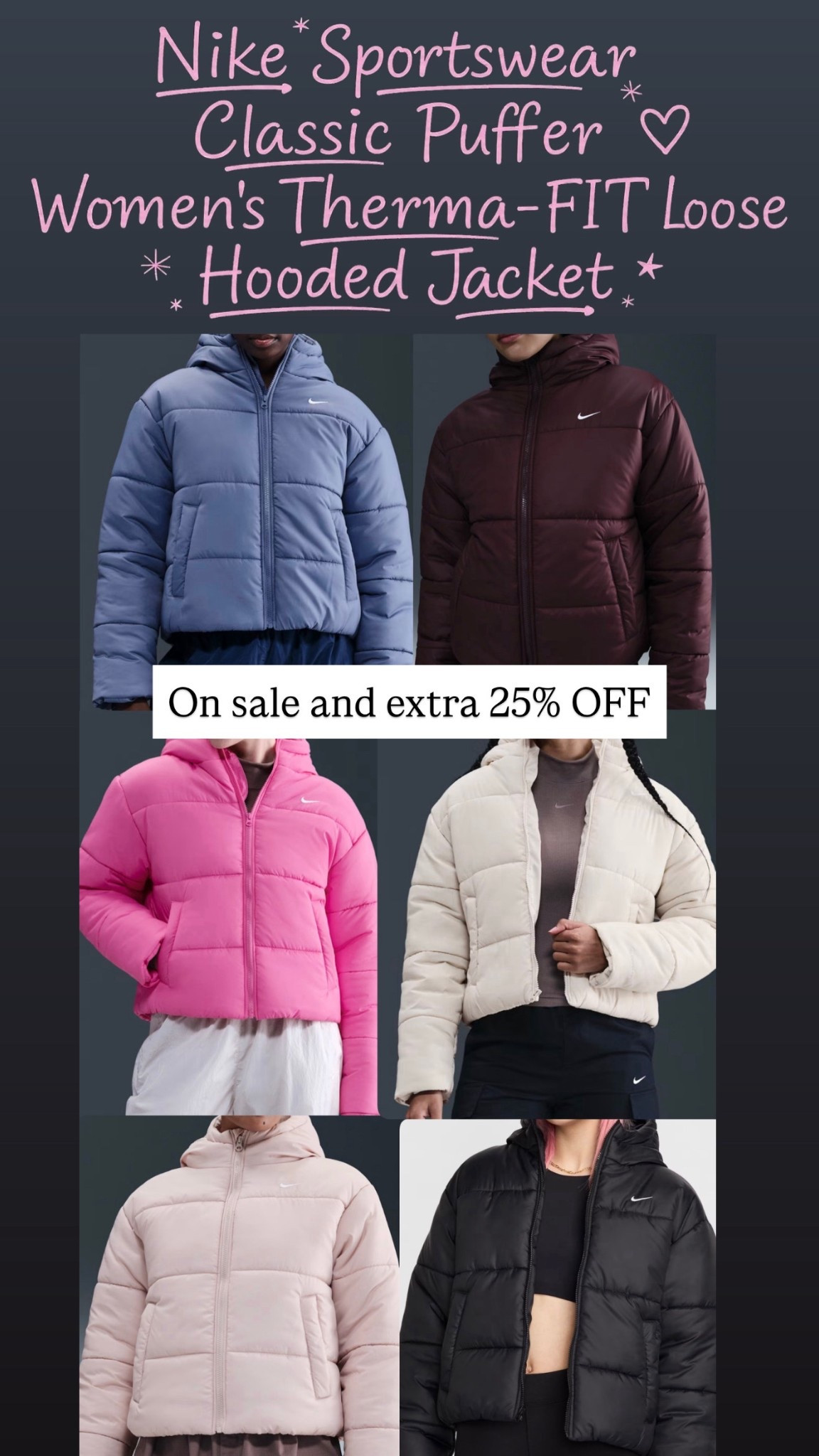 Under $100 for these Nike puffer jackets

#LTKSaleAlert