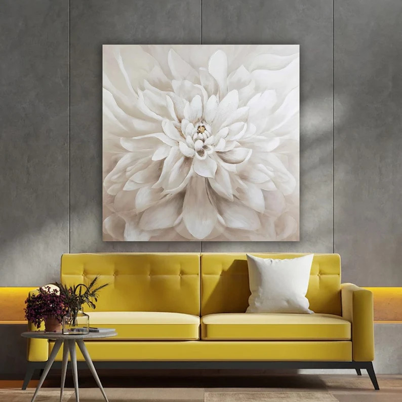 White Flowers Canvas Art,flower Wall Decor,floral Wall Decor, Floral Wall Art,flower Canvas Print... | Etsy (US)