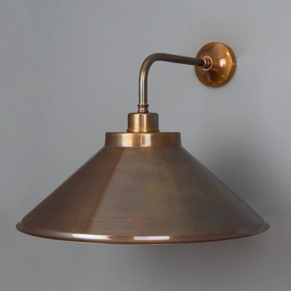 Rio Vintage Wall Light With Brass Cone Shade 38cm - Etsy | Etsy (US)