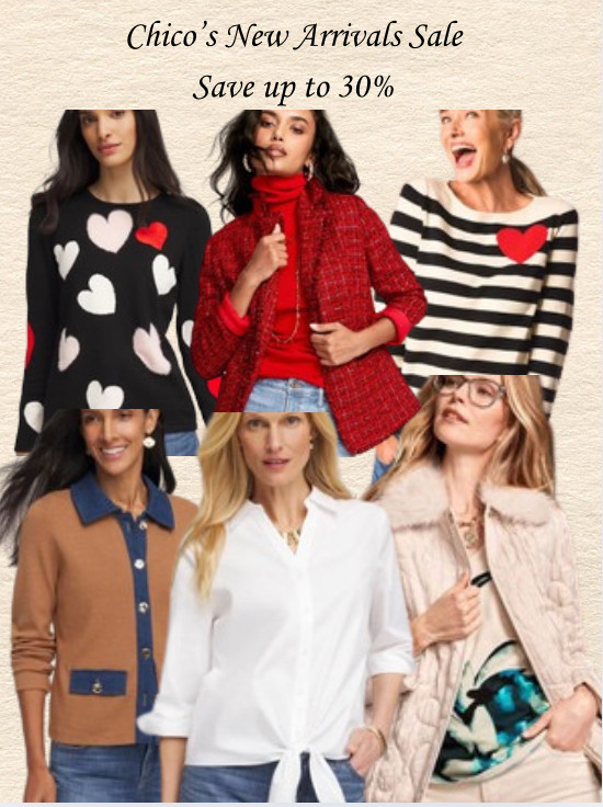 TODAY ONLY! Save up to 30% on new arrivals at Chico's.  

 #LTKSeasonal #LTKOver40 #LTKSaleAlert