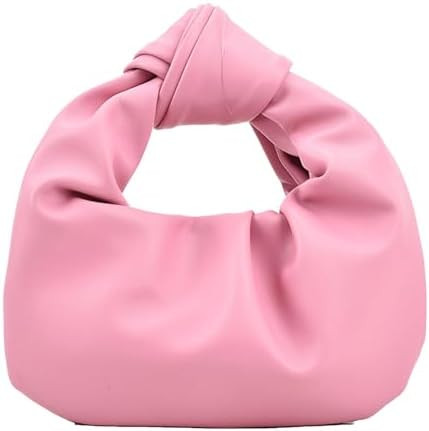 Women's Wrinkled Leather Cloud Shape Knotted Handbag Fashion Y2K Dumpling Underarm Hobo Clutch Pu... | Amazon (US)