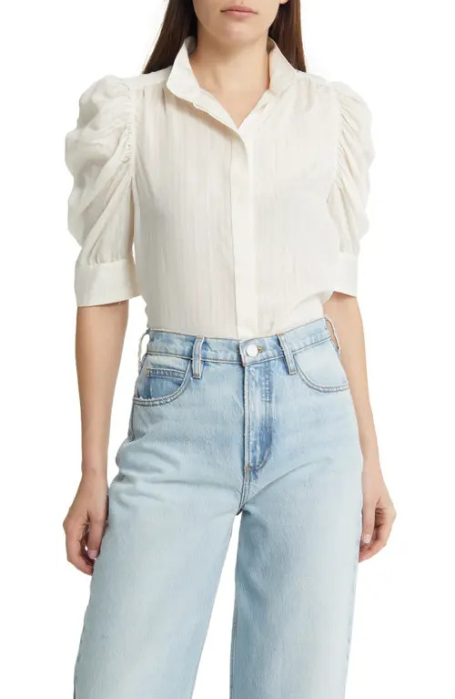 FRAME Gillian Blouse in Bone at Nordstrom, Size Small | Nordstrom