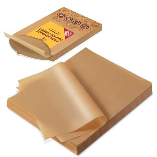 Katbite 400PCS Unbleached Parchment Paper Sheets, 12 x 16 IN Pre-Cut Baking Parchment, Heavy Duty Non-Stick Baking Paper for Half Sheet Cookie Bread Cake Pans, Grilling Meat Pizza,Oven,Air Fryer | Amazon (US)