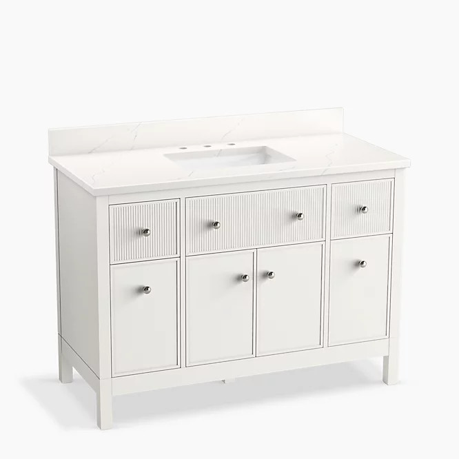 48" bathroom vanity cabinet with sink and quartz top | Kohler