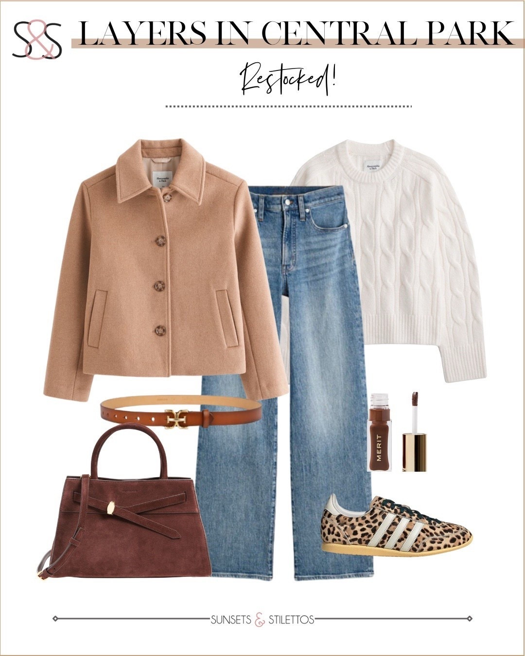 Obsessed with this cable knit sweater and wool jacket combo for a crisp day in the city. These leopard print sneakers are the perfect pop of fun to elevate these classic wide leg jeans.

layers in central park, cable knit sweater, wool jacket, leopard sneakers, wide leg jeans, city style, fall fashion, neutral layers, restocked favorites, everyday chic. 

#LTKgrwm #LTKSeasonal #LTKOver40