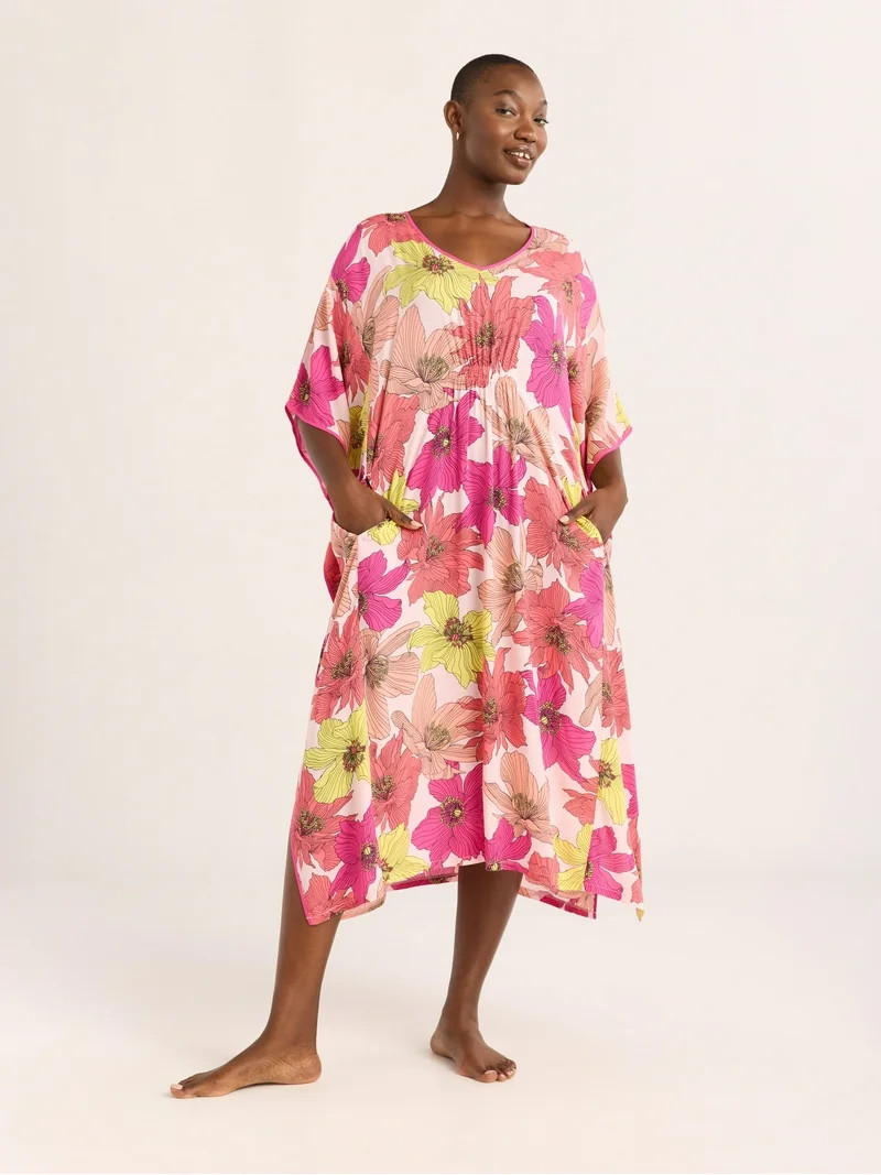 Joyspun Women’s Sleepwear Woven 46” Caftan Nightgown, S-4X - Walmart.com | Walmart (US)
