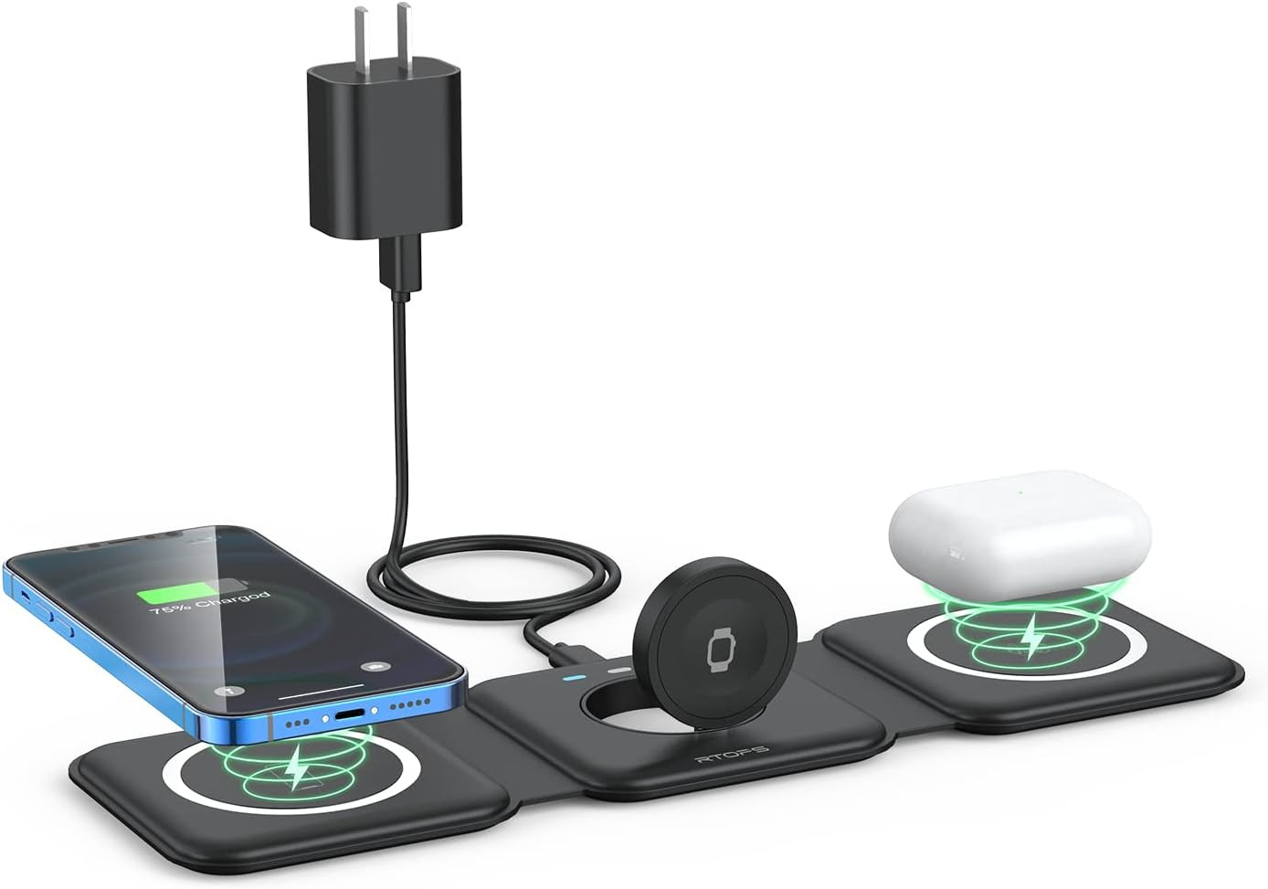 Wireless Charger 3 in 1,RTOPS Magnetic Travel Wireless Charging Station Multiple Devices,GaN 3 in... | Amazon (US)