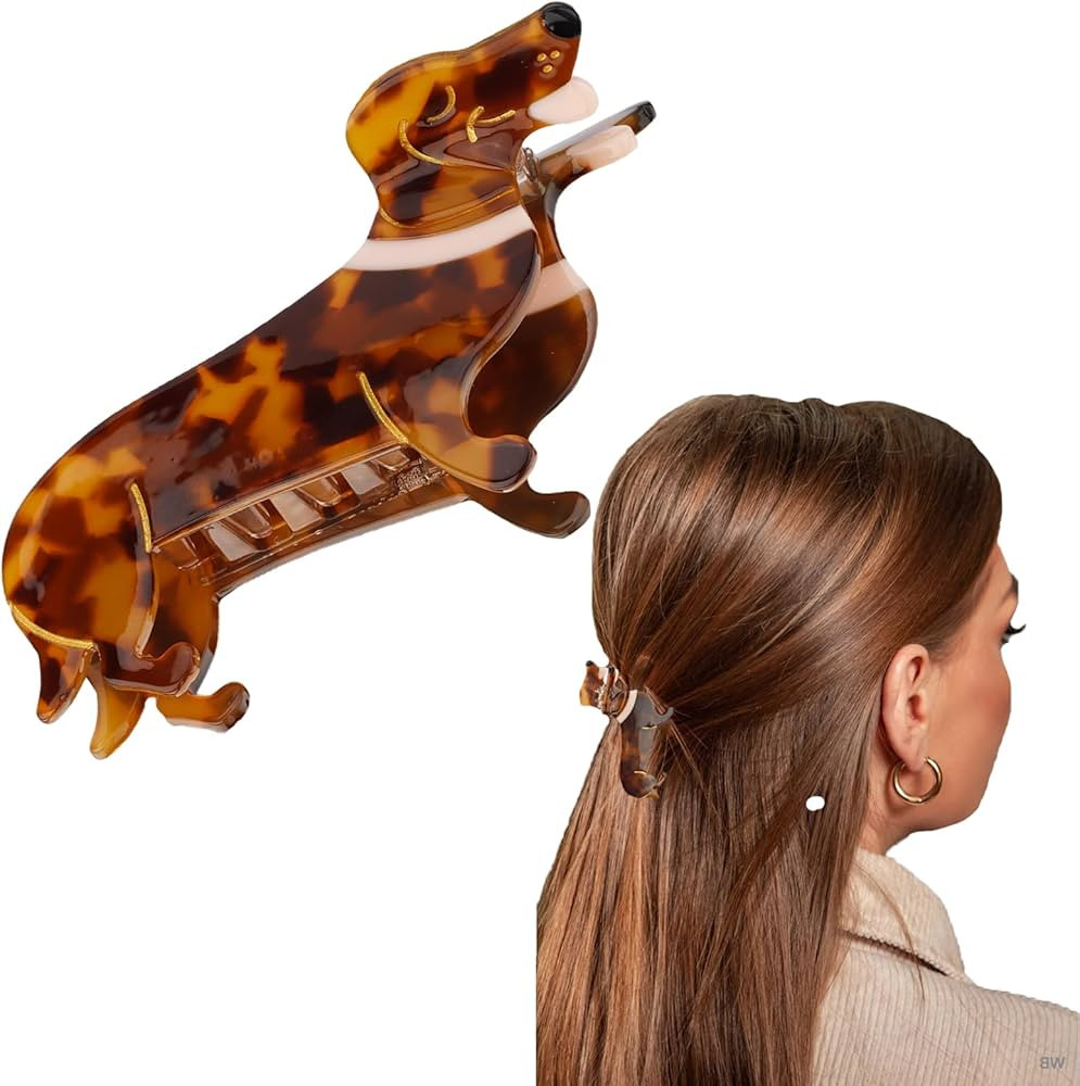 Dachshund Gifts for Women, Dachshund Dog Hair Claw Clips, Cellulose Acetate Animal Hair Clips for... | Amazon (US)