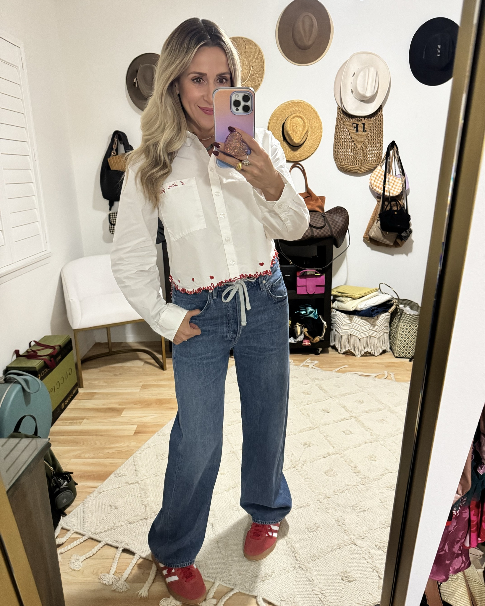 The perfect top for Valentines 💌 day or any day celebrating love ❤️ Paired with the most comfortable  and stylish jeans ! So cute! size down 🙌

#LTKValentine #LTKOver40 #LTKSaleAlert