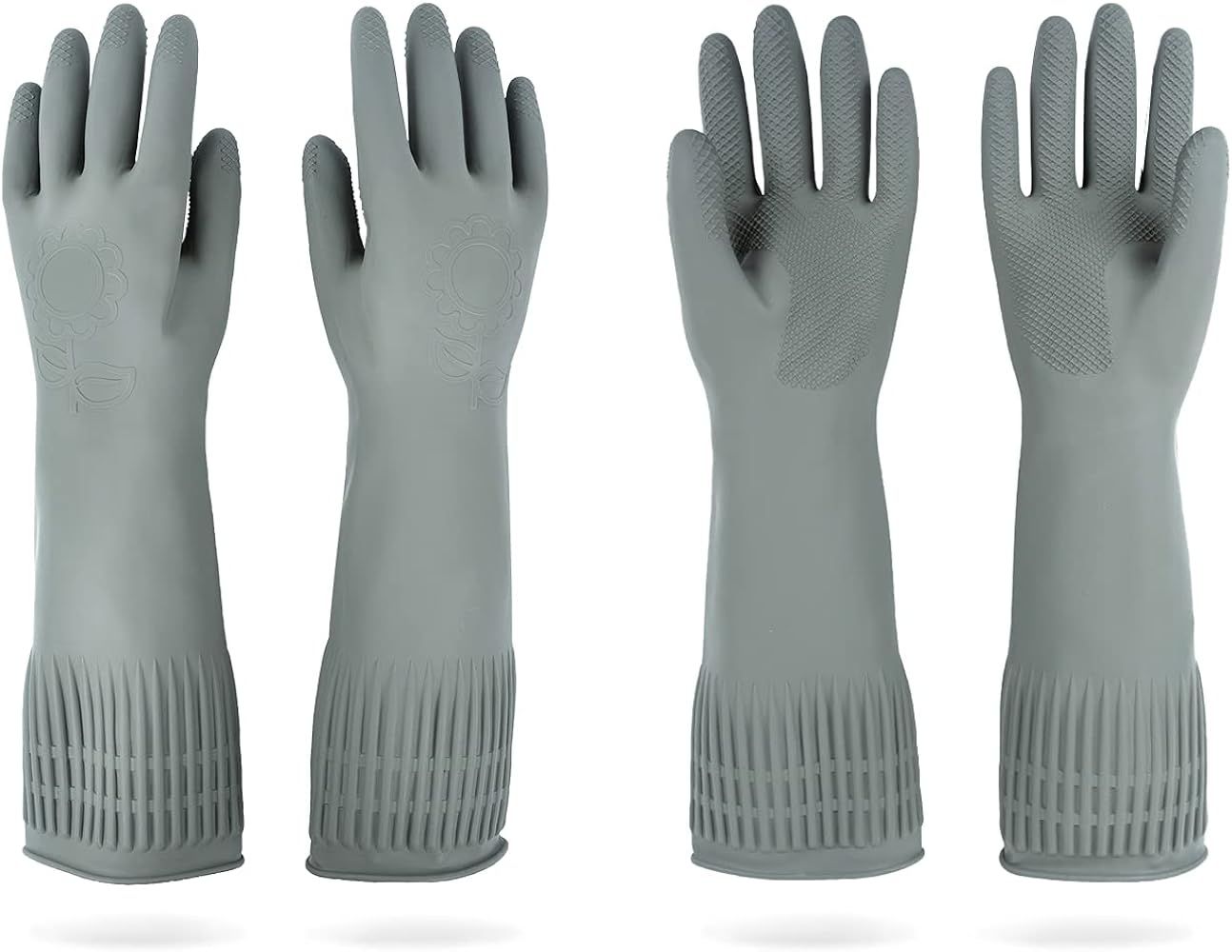 MAMISON 2 Pairs Rubber Gloves - Long Rubber Gloves Dishwashing Gloves Large | Amazon (US)