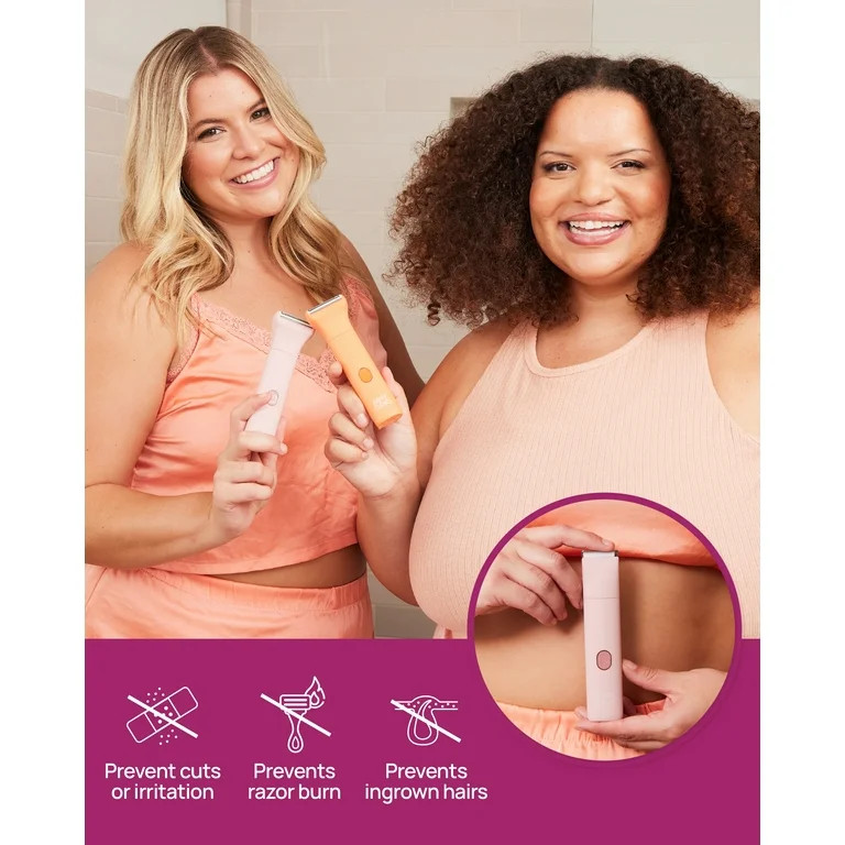 HAPPY CURVES Smoothie Bikini Trimmer - Electric Razor for Women, Waterproof Hair Trimmer with Adj... | Walmart (US)