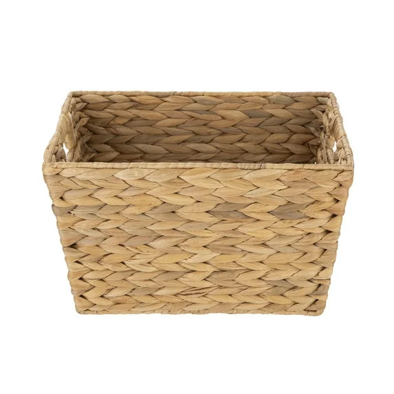 (2 pack) Better Homes & Gardens Large Water Hyacinth Decorative Storage Basket with Handles, 14 i... | Walmart (US)