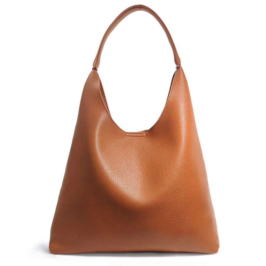 Hobo Bags for Women Soft Vegan Leather Shoulder Handbag Slouchy Tote Purses | Amazon (US)