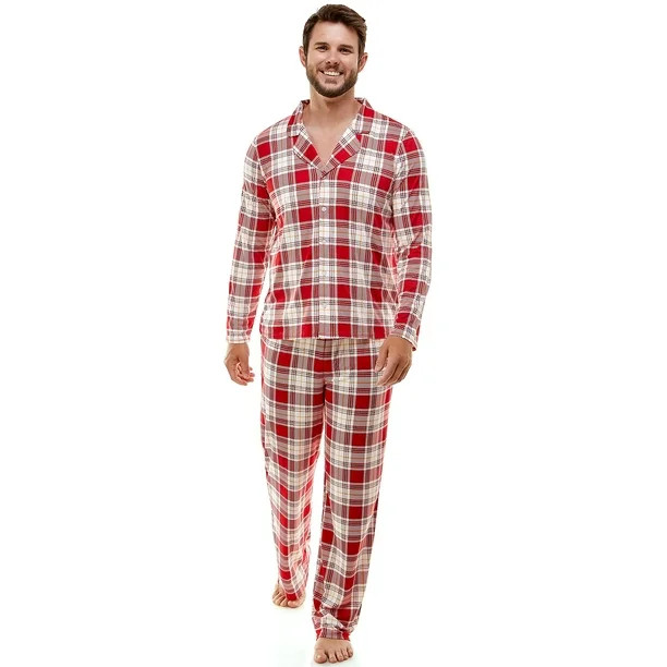 Derek Heart Classic Plaid Matching Family Christmas Pajamas Set, 2-Piece | Walmart (US)